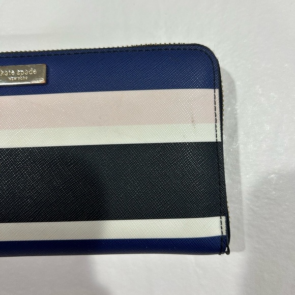 Kate Spade Navy and Cream Stripe Wallet - Picture 3 of 5